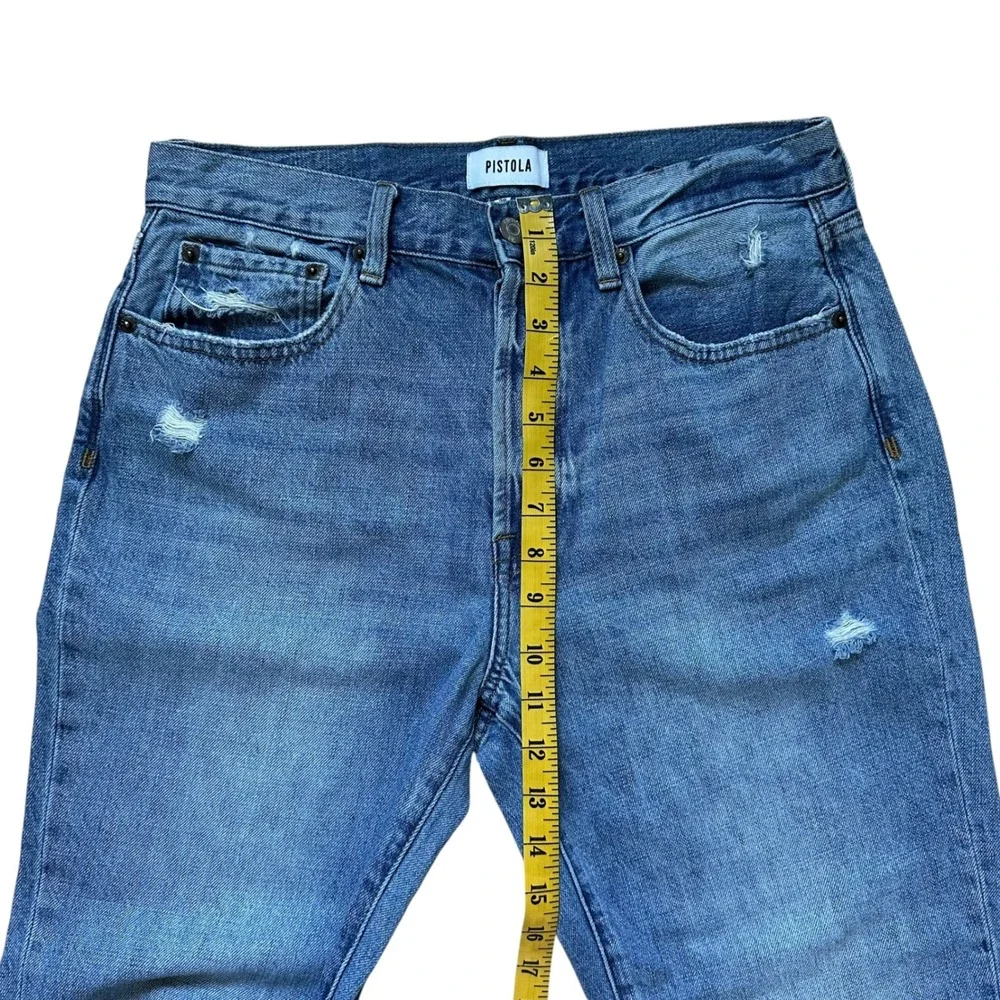 Pistola Charlie High Rise Straight Leg Cropped Jeans Ventura Light Wash Size 29